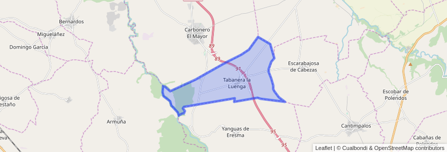 Mapa de ubicacion de Tabanera la Luenga.