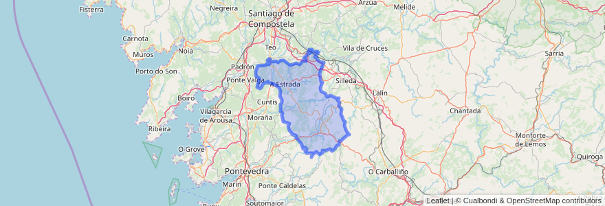 Mapa de ubicacion de Tabeirós - Terra de Montes.