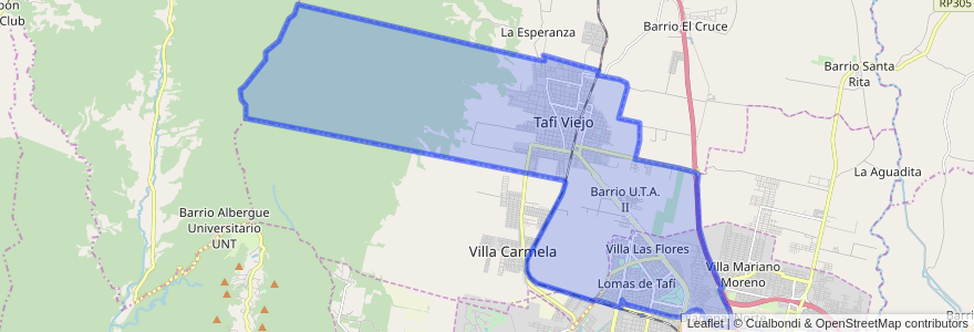 Mapa de ubicacion de Tafí Viejo.