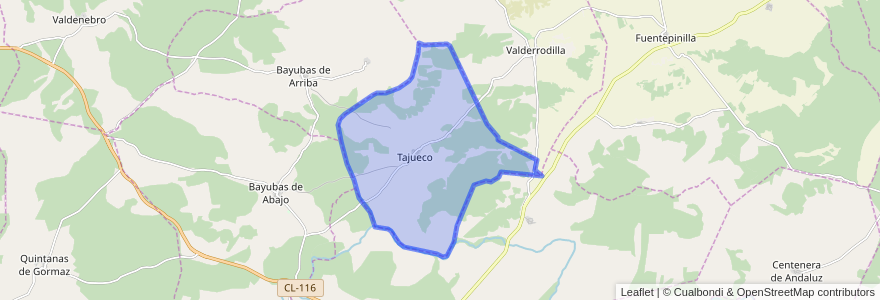 Mapa de ubicacion de Tajueco.