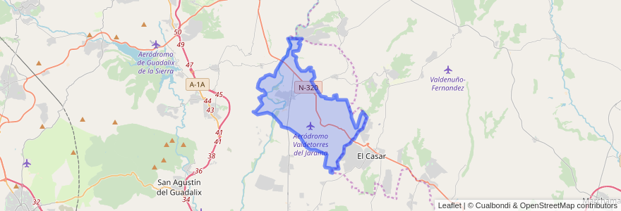 Mapa de ubicacion de Talamanca de Jarama.