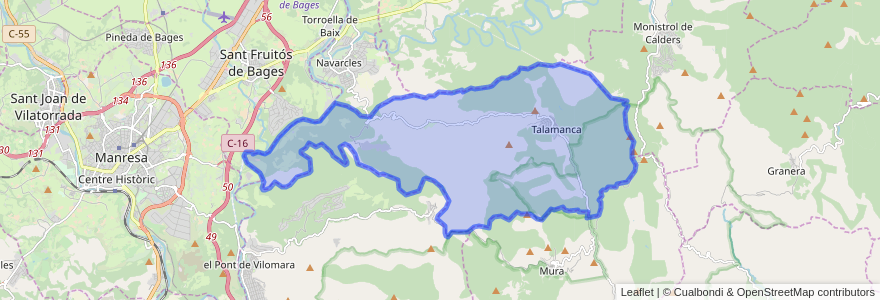 Mapa de ubicacion de Talamanca.