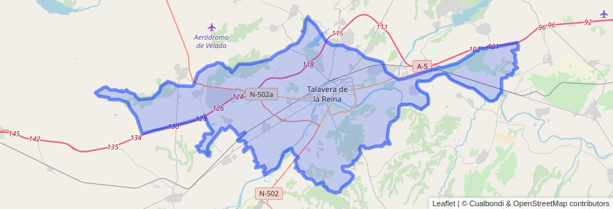 Mapa de ubicacion de Talavera de la Reina.