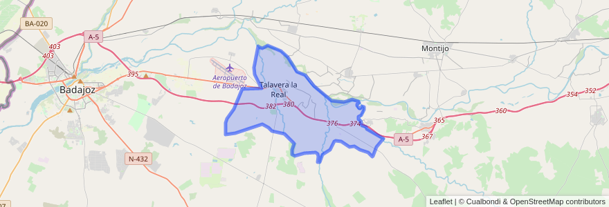 Mapa de ubicacion de Talavera la Real.