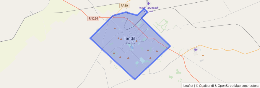 Mapa de ubicacion de Tandil.