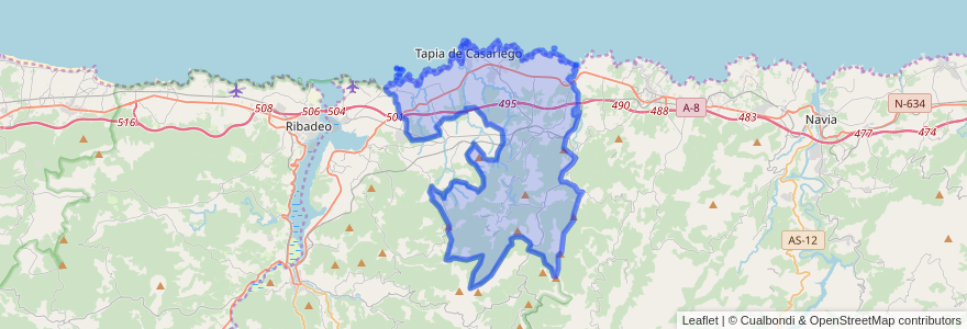 Mapa de ubicacion de Tapia de Casariego.