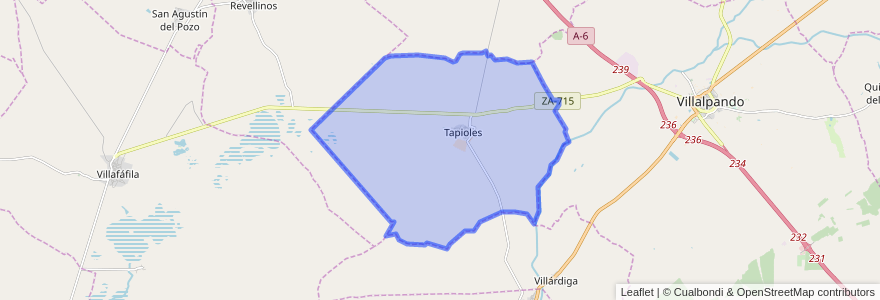 Mapa de ubicacion de Tapioles.