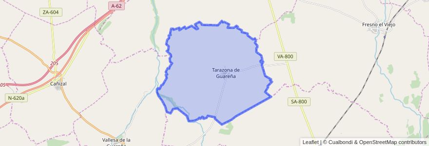 Mapa de ubicacion de Tarazona de Guareña.