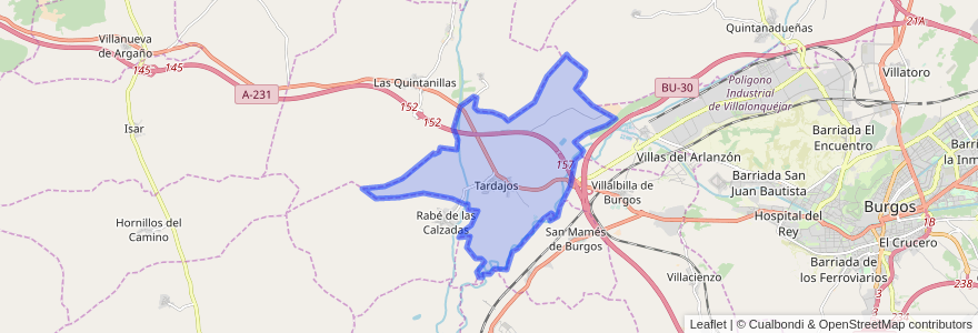 Mapa de ubicacion de Tardajos.