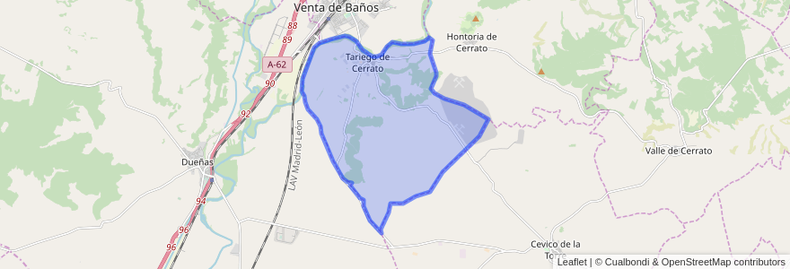 Mapa de ubicacion de Tariego de Cerrato.