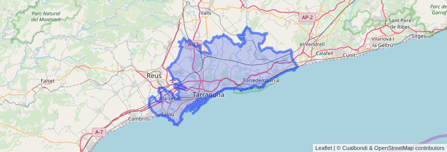 Mapa de ubicacion de Tarragonès.