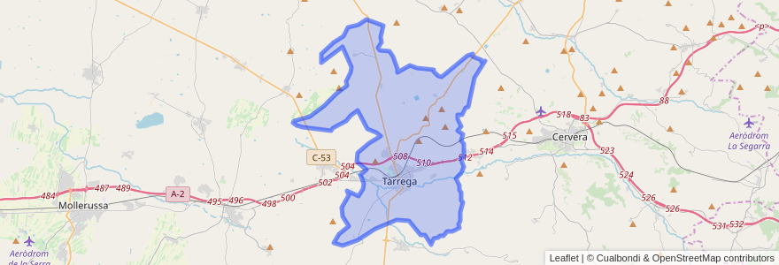 Mapa de ubicacion de Tàrrega.