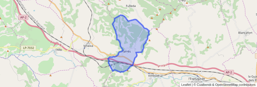 Mapa de ubicacion de Tarrés.