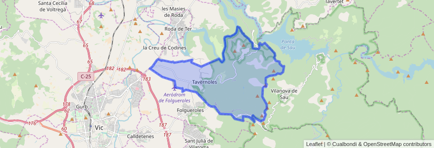 Mapa de ubicacion de Tavèrnoles.