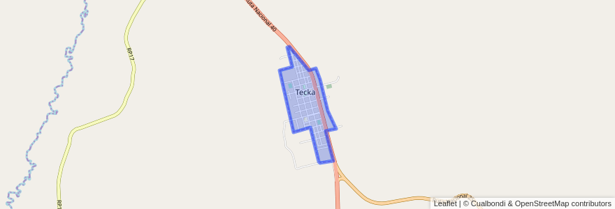 Mapa de ubicacion de Tecka.