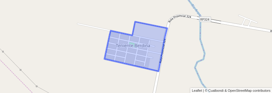 Mapa de ubicacion de Teniente Berdina.