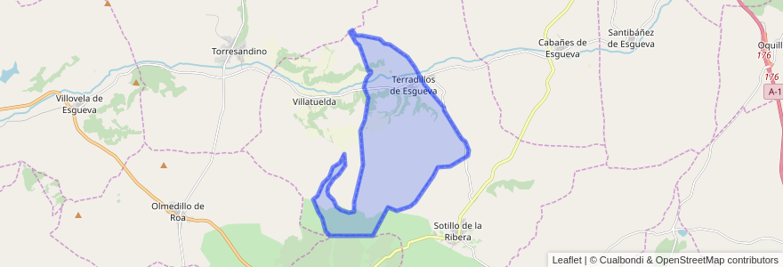 Mapa de ubicacion de Terradillos de Esgueva.