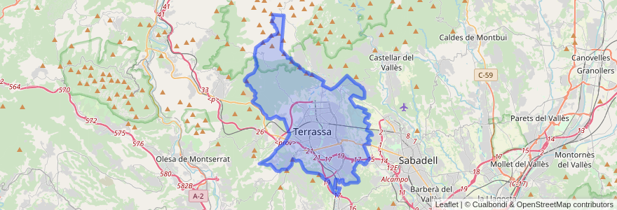 Mapa de ubicacion de Terrassa.