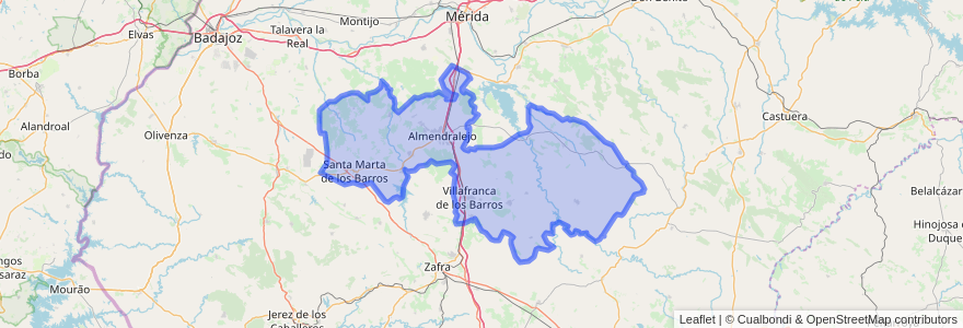 Mapa de ubicacion de Tierra de Barros.