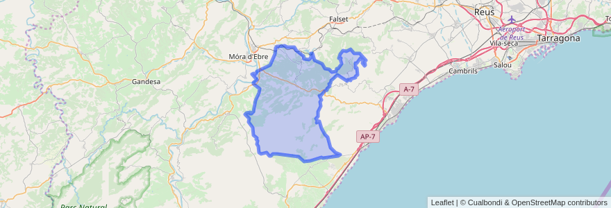 Mapa de ubicacion de Tivissa.