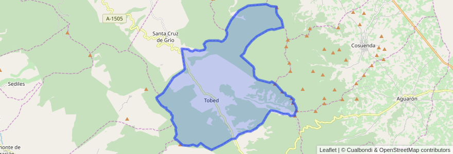 Mapa de ubicacion de Tobed.