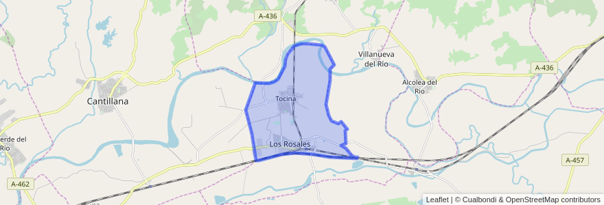 Mapa de ubicacion de Tocina.