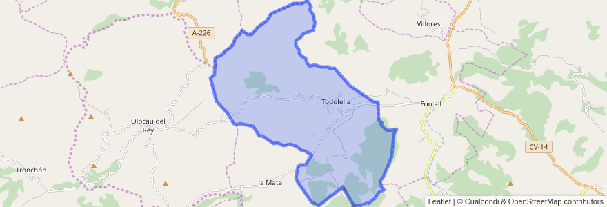 Mapa de ubicacion de Todolella.