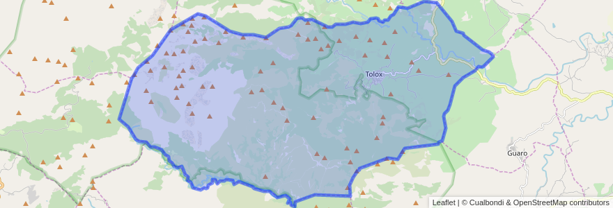 Mapa de ubicacion de Tolox.