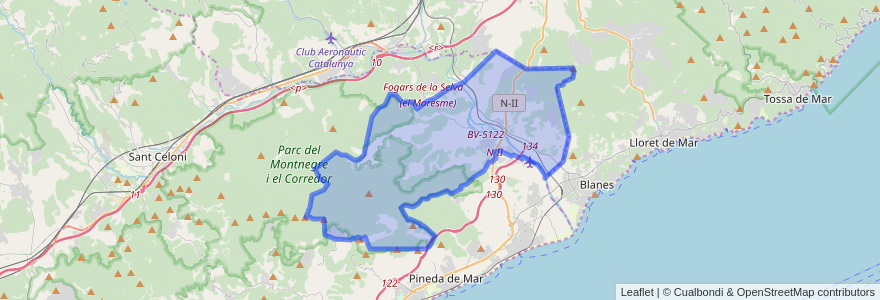 Mapa de ubicacion de Tordera.