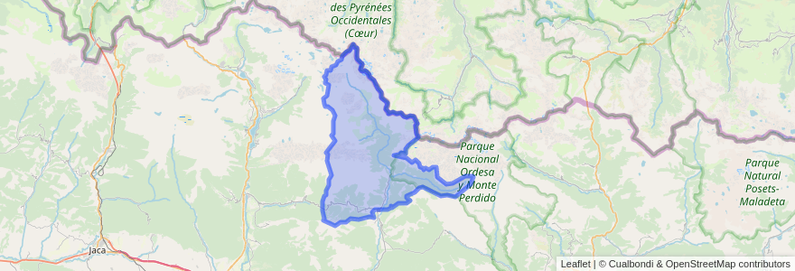 Mapa de ubicacion de Torla-Ordesa.