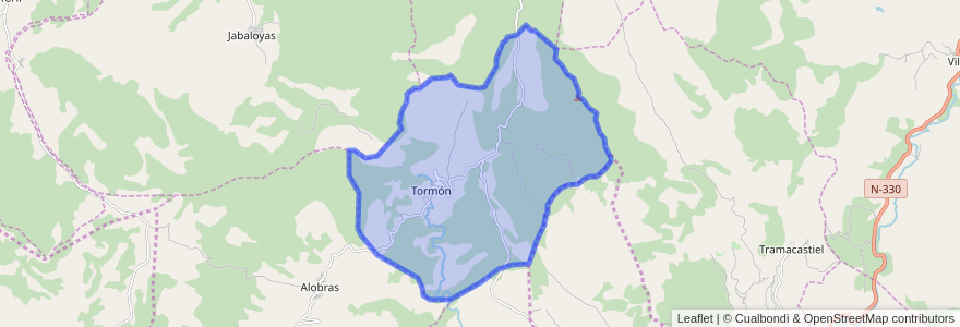 Mapa de ubicacion de Tormón.