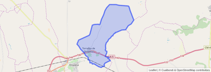 Mapa de ubicacion de Torralba de Oropesa.