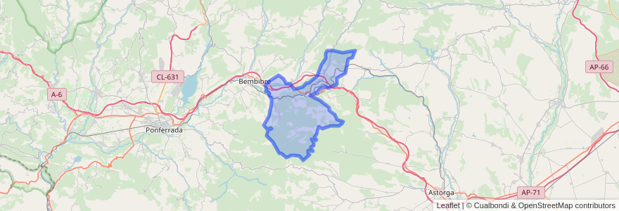 Mapa de ubicacion de Torre del Bierzo.