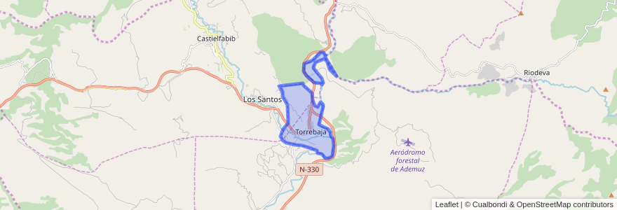 Mapa de ubicacion de Torrebaja.