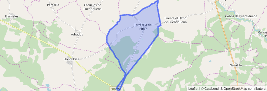 Mapa de ubicacion de Torrecilla del Pinar.