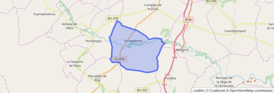 Mapa de ubicacion de Torregalindo.