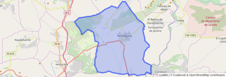 Mapa de ubicacion de Torrelaguna.