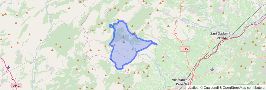 Mapa de ubicacion de Torrelles de Foix.