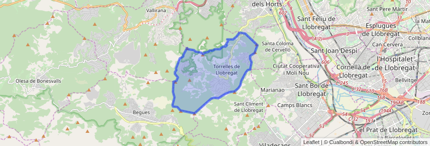 Mapa de ubicacion de Torrelles de Llobregat.