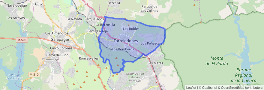 Mapa de ubicacion de Torrelodones.