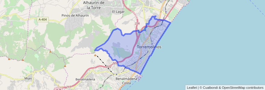 Mapa de ubicacion de Torremolinos.