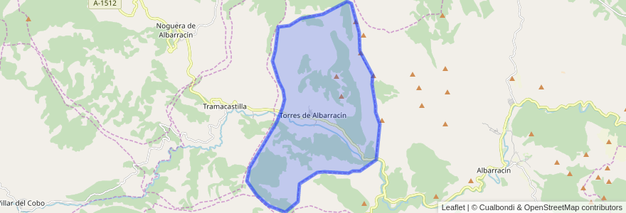 Mapa de ubicacion de Torres de Albarracín.