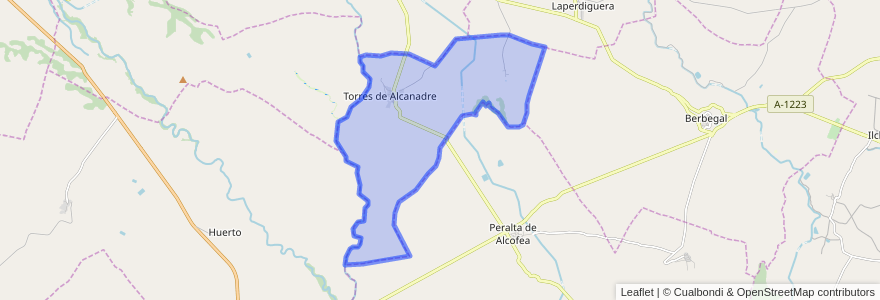 Mapa de ubicacion de Torres de Alcanadre.