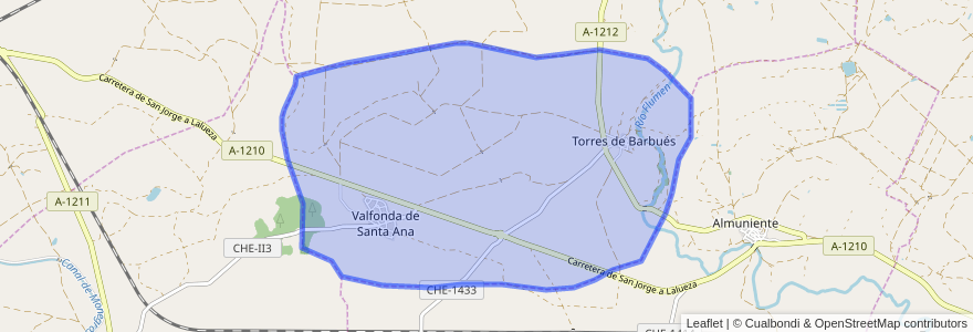 Mapa de ubicacion de Torres de Barbués.