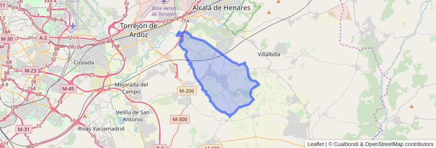 Mapa de ubicacion de Torres de la Alameda.