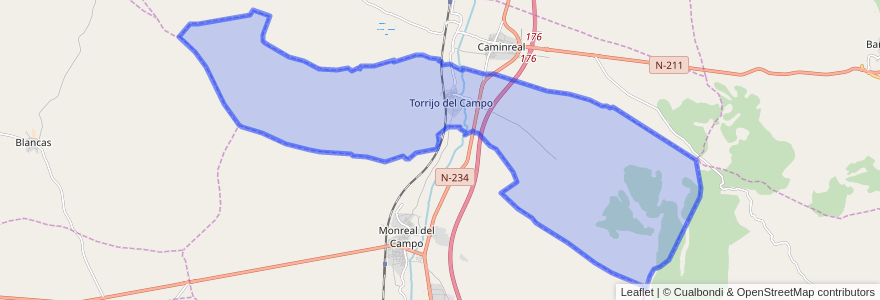 Mapa de ubicacion de Torrijo del Campo.