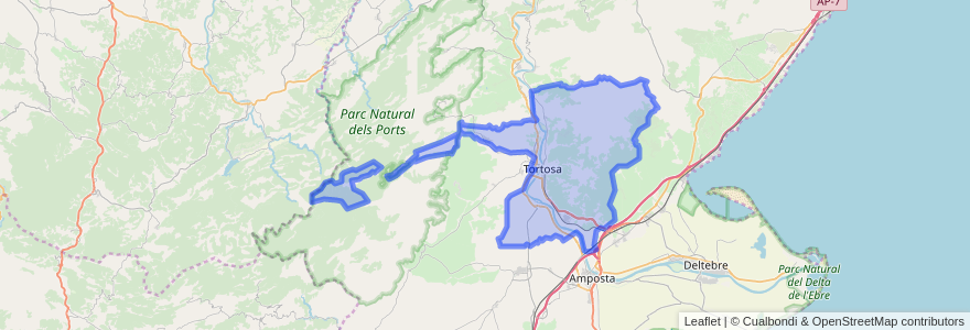 Mapa de ubicacion de Tortosa.