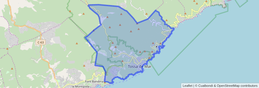 Mapa de ubicacion de Tossa de Mar.