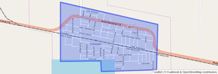 Mapa de ubicacion de Tránsito.
