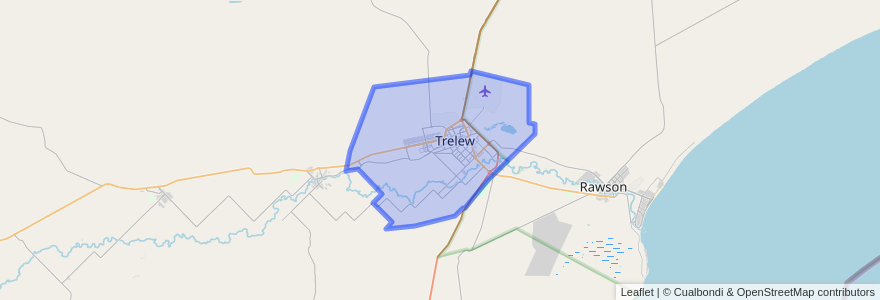 Mapa de ubicacion de Municipio de Trelew.